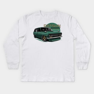 Datsun 510 Wagon - PAPAYA STREETART Kids Long Sleeve T-Shirt